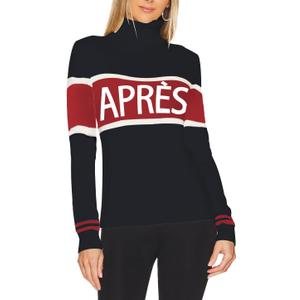 Women Turtleneck Sweaters Stripe Sleeve Lightweight Shirts Apres Ski Tops Fashion Winter Thermal Outfits (Large, Black_red)