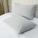 Zaizaihome Waffle Weave Pillowcases King Size 2 Pack, 100% Egyptian Cotton 600 Thread Count, Ultra Soft Pillow Shams with Envelope Closure, Breathable Skin-Friendly Pillow Case, Grey, 20x36 Inches