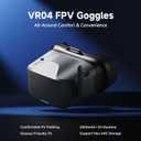 BETAFPV VR04 FPV Goggles with DVR Function 5.8G 48CH 4.3inch Screen 480P Resolution, Built-in 2000mAh Battery Support Record & Replay Compatible with FPV Drone like Cetus Meteor Air Pavo Series Drone