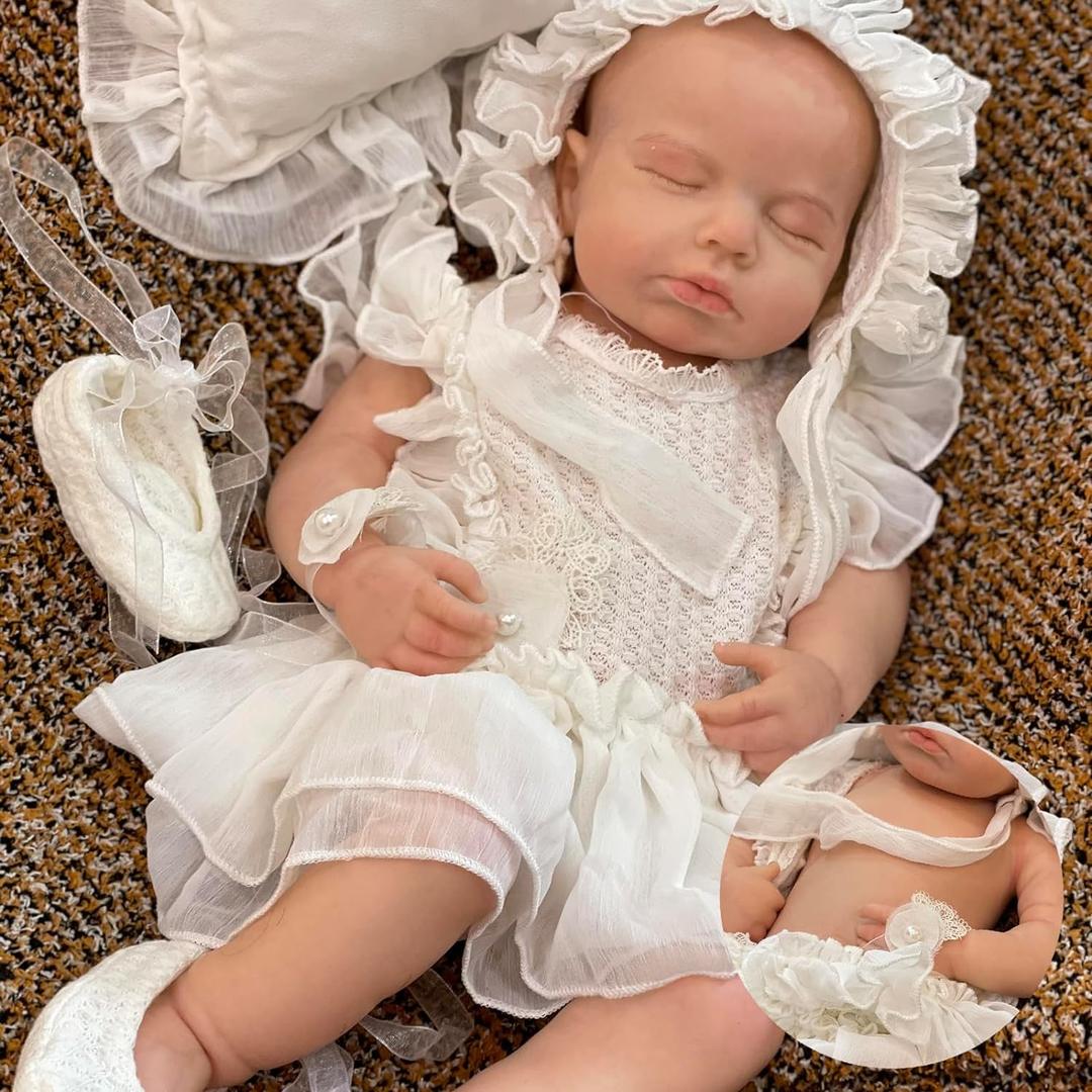 OtardDolls Reborn Baby Dolls Realistic Newborn 18 Inch Reborn Full Silicone Soft Body Real Life Washable with Clothes and Bottles