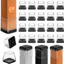 28 Pcs Chair Leg Sliders for Carpet Rug, Square Chair Leg Floor Protectors Glides, Dining Room Furniture Foot Caps, Silicone Covers with Plastic Pads, No Scratches (Fit:1-1/8"~1-7/16", Clear)