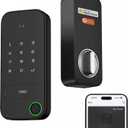 ThorBolt X1 Apple Home Key Lock, iOS ONLY Smart Keyless Entry HomeKit Door Lock with Fingerprint, Keypad Deadbolt Lock Works with HomeKit Over Thread (Border Router Required), IP65 Weatherproof, Black