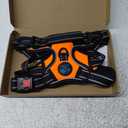 PHOEPET No Pull Dog Harness Medium Reflective Front Clip Vest with Handle,Adjustable 2 Metal Rings 3 Buckles,[Easy to Put on & Take Off](M, Orange)