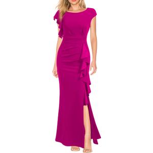 WOOSEA Women's Split Bodycon Mermaid Evening Cocktail Long Dress (S)