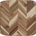 Madeira by Architec Acacia Cutting Board with Herringbone Design, 12.5x14.5-Inch, Brown