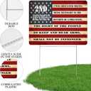 2nd Amendment USA Flag Old Glory United States of America Yard Sign Double Sided With Stake - Large, 17 Inch By 13 Inch for Military Veteran Patriotic