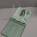 Bottle Brush Set Baby Travel Essential6 in 1 Bottle Cleaner Kit with Silicone Bottle Brush, Nipple Cleaner Brush, Straw Brush, Soap Dispenser, Storage Box, Bottle Drying Rack for Home and Travel(Green)