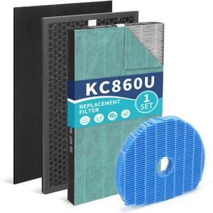 KC-860U Replacement Filter Set Compatible with Sharp KC860U Air Purifier