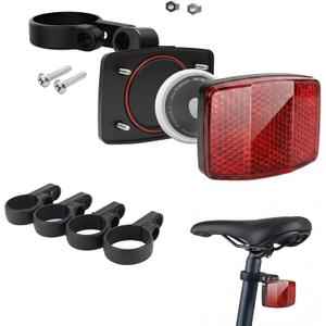 Airtag Bike Mount, Bike Hidden Airtag Mount Reflector, Anti-Theft Bike Airtag Holder with 5 Brackets, Fits 7/8” - 1 1/4” Seat Post, IPX6 Waterproof for MTB, E-Bike, Scooter(No AirTag)