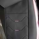 otoez Pink Car Seat Covers Full Set Universal Leather Seat Cover 5 Seat Automotive Seat Protector Compatible with Most Honda Toyota Chevy Ford Nissan Sedens, Trucks, SUVs (Black, No Pillows)