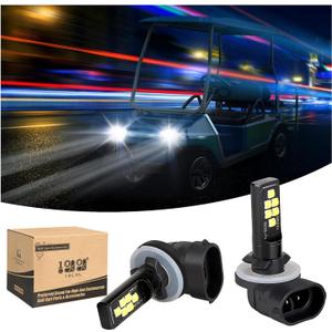 10L0L Golf Cart Headlights Bulb for EZGO 1994-up, Club Car DS 1999-up and Precedent 2004-up, Replacement Golf Cart Headlight Bulb Kit for 12V Headlamps & Fog Lights, Pack of 2