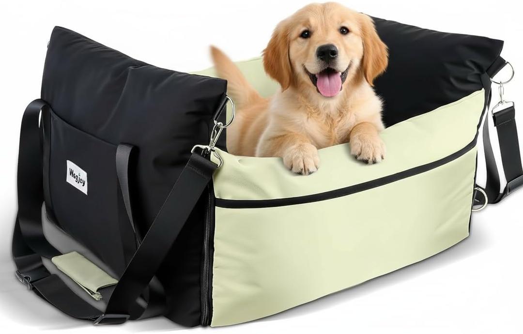 Dog Carseat for Small Dogs  Harness-Compatible Pet Travel Accessory, Portable Travel Bed & Pet Car Carrier Bag, Easy Install, Washable Dog Booster Seat for Small Dogs