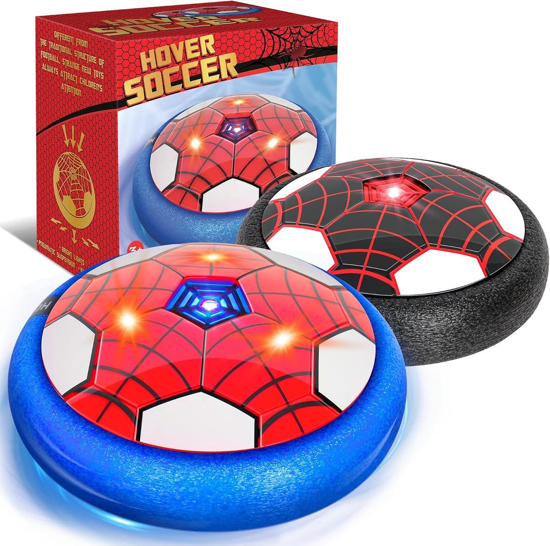 Hover Soccer Ball, 2 Pack - Indoor Soccer Toys for Kids, Cool Sports Games for Boys and Girls, Birthday GiftsRed and Black