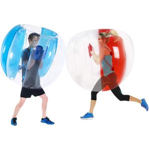 2 Pack Inflatable Bumper Balls for Adults (4ft/1.2m) Giant Sumo Balls Body Bumpers Balls Buddy Zorb Ball Outdoor Toys for Kids Yard Human Bubble Ball Hamster Ball(Red,Blue, 48inch)