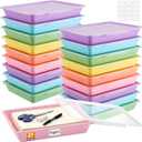 Tinlade 24 Pcs Classroom Paper Storage Bins with Lids, Macaron, 13x10in