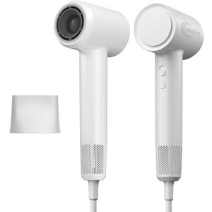 Hair Dryer, High-Speed Ionic Blow Dryer, 110,000 RPM Low Noise Thermo-Control HairDryer, for Curly Hair for Home Travel Salon, No Heat Damage Care (White)