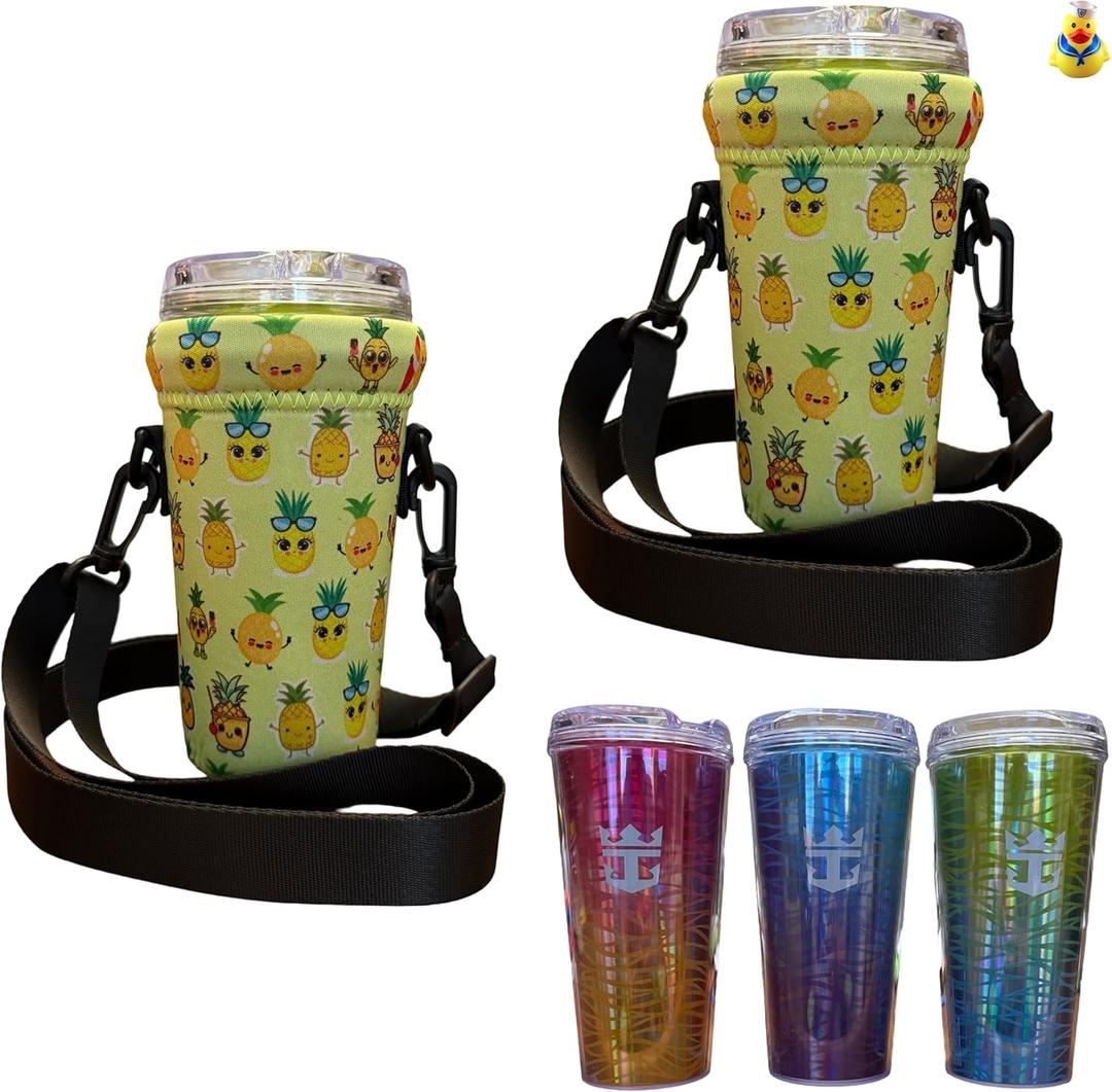 Cruise Ship Essentials Cup Sling Cruise Essentials 2024. Caribbean Cruise Must Haves. Cruise Ship Essentials 2024, Caribbean Royal, Caribbean cruise essentials 2024 (2-Pack) (Pineapple)