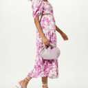 The Drop Women's Anaya Square Neck Cut-Out Tiered Maxi Dress (Wild Purple Floral Print)