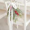 2 x HUIHUANG 1 inch Velvet Ribbon - White Frayed, Crinkled Silk for Gift Wrapping, Floral Bouquets, Ornaments, Crafts, Christmas Tree Decoration, Wreaths, Wedding Decor