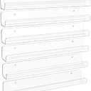 upsimples 6 Pack Clear Acrylic Shelves, 12" Nursery Bookshelves for Wall, Floating Bookshelf for Kids Baby, Vinyl Display, Record Holder, Magazine Rack, Picture Ledge Shelf