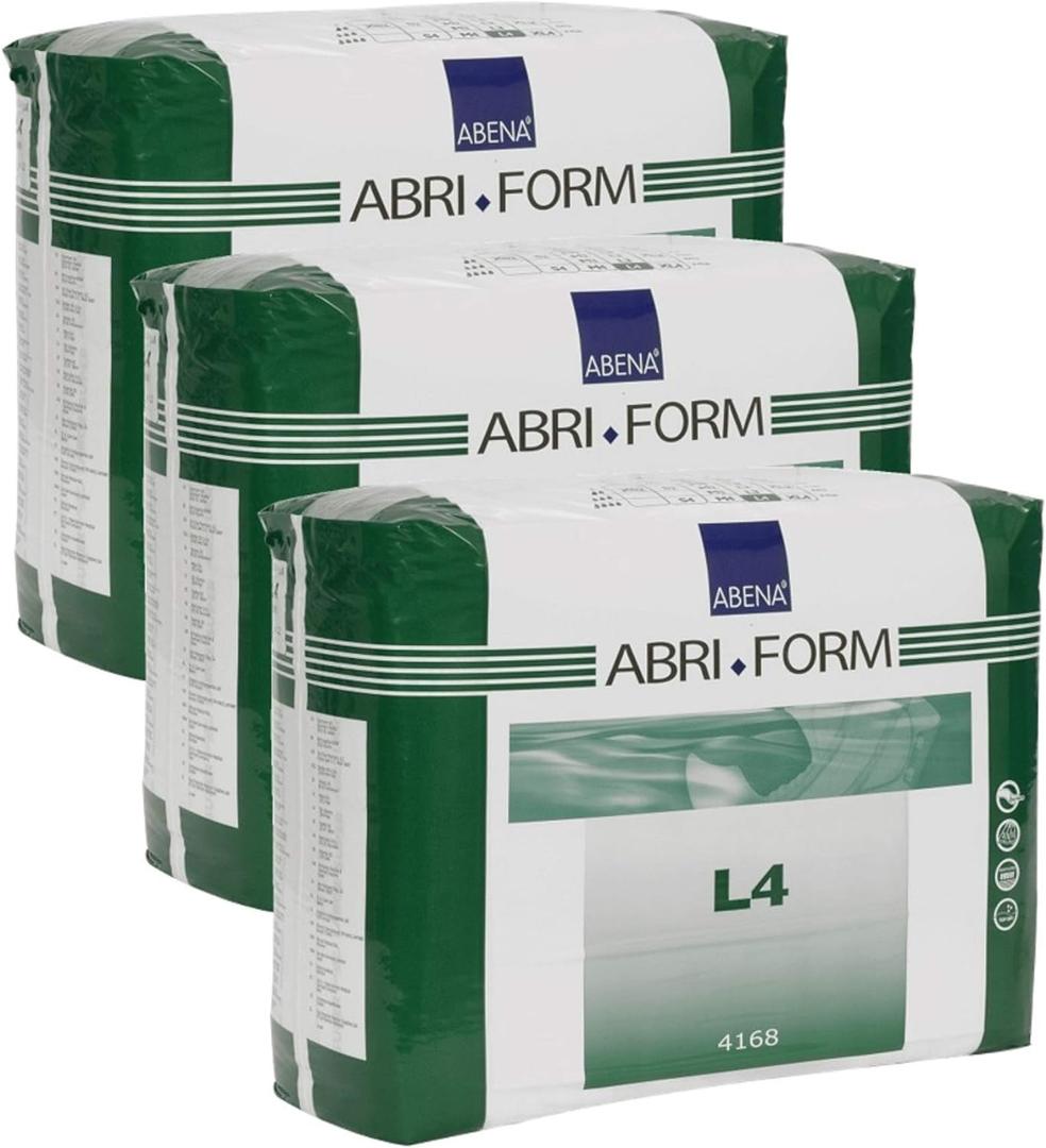Abena Abri-Form Comfort Plastic-Backed Briefs, Level 4, (Medium To Large Sizes) Large, 36 Count
