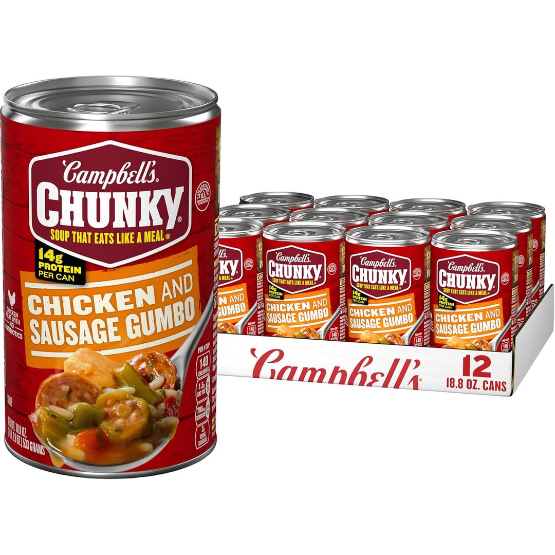 Campbells Chunky Soup, Chicken and Sausage Gumbo, 18.8 oz Can (Case of 12)