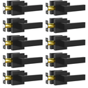 Passage Door Lever, 10 Pack Matte Black Interior Door Handles for Hallway and Closet, Heavy Duty Square Interior Keyless Door Handles Non-Locking Door Knobs for Right & Left Side Door