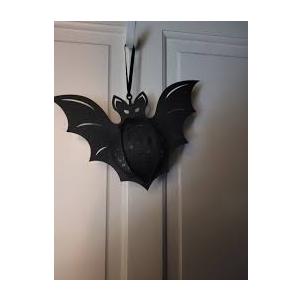 Kittmip 6 Pack Halloween Decorations 10'' Paper Bat Lamp Decorative Hanging Bat Decoration with LED Candles Hanging Spooky Lanterns for Home Room Door Halloween DIY Decor