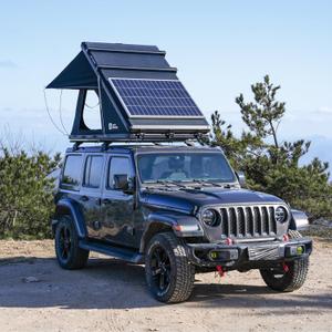 Rooftop Tent Hard Shell with Winter Thermal Layer,Solar Panel Roof top Tent Hardshell Suitable for Jeep SUV Truck Van,Camping Car 2 Person (Black)