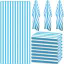 Preboun 24 Pcs Striped Beach Towels Bulk Oversized Pool Quick to Dry Bath Striped Towel for Hotel, Spa Hot Tub, Bath and Swim Summer, 28 x 60 Inches (Blue)