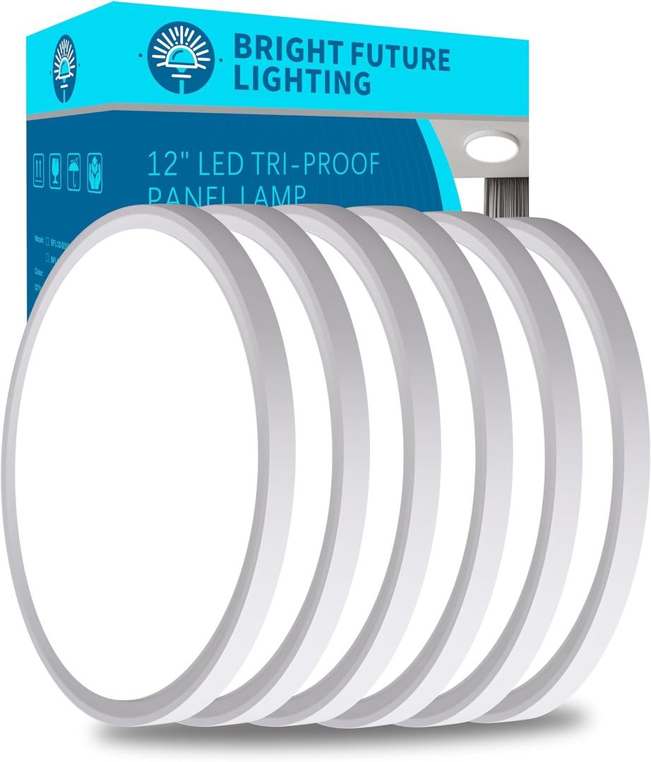 6pack 12 Inch Flush Mount Ceiling Light, 24w Led Ceiling Light, 3000k/4000k/6000k Selectable 2520lm Ceiling Lights, Super Slim Led Light Fixture For Bedroom Kitchen Living Dining Room Office (White)