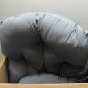 Blazing Needles Solid Twill Swivel Rocker Chair Polyester Cushion, 48" x 24", Steel Grey (CUSHION ONLY)