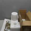 Stainless Steel Milk Glass Vanity Lights for Bathroom, 2 Light Gold Bathroom Light Fixtures Over Mirror, Ceramic E26 Sockets Wall Mounted