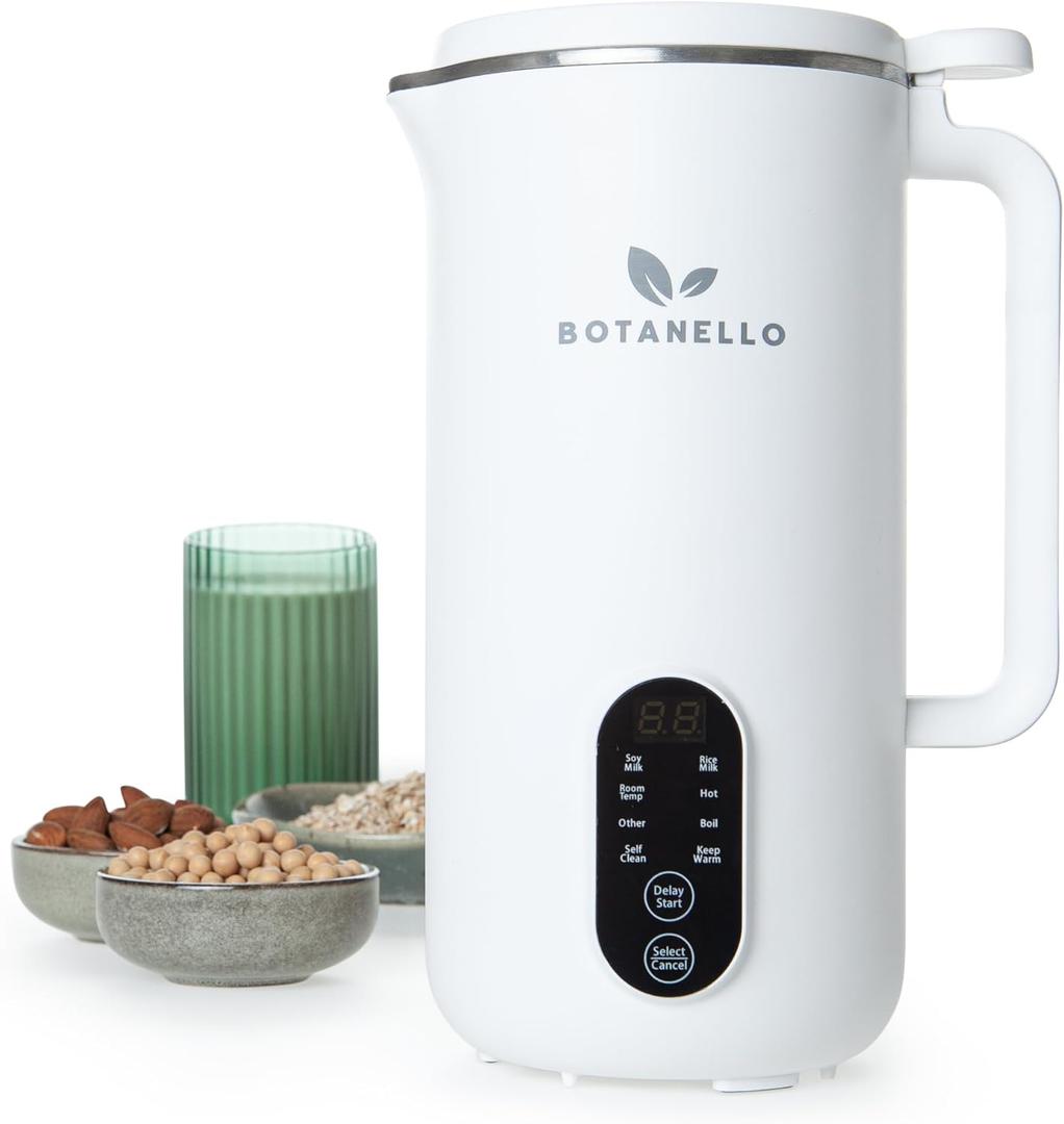 Plant-Based Vegan Milk Maker Machine - Perfect for Nut, Oat, Soy, Rice, Almond Milk, 19 fl oz, White (US Model)
