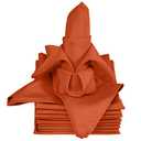 TableLinensforLess 20x20 Inch Hemmed SimplyPoly XL Cloth Napkins Set of 12 (Burnt Orange)
