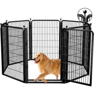 Dog Playpens with Low Threshold Gate, 40 Inch 8 Panels Heavy Duty Outdoor Dog Play Pen, RV Camping Yard Indoor Puppy Playpen Portable Pet Pen Fence for Large/Medium/Small Dogs