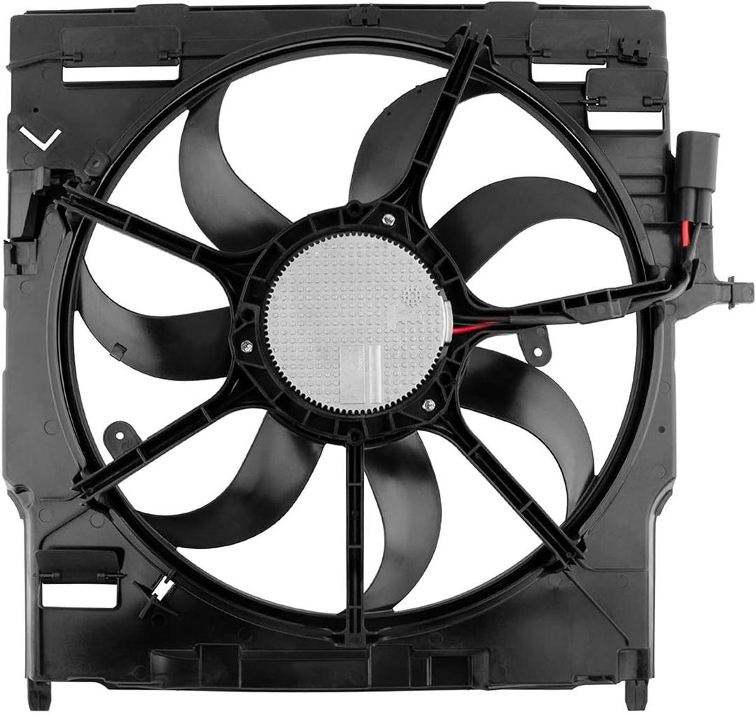17427533558 Engine Radiator Cooling Fan Motor Assembly Fit for BMW E70 X5 2007 2008 2009 2010 3.0L 4.4L 4.8L Sport Utility 4-Door Replace# 17427598740 17428618240