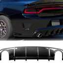Rear Diffuser for 2015-2024 Dodge Charger SRT Rear Bumper Lip Splitter Spoiler Diffuser Non-widebody Gloss Black (Carbon Fiber)