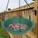 2 x Hanging Bird Feeder Tray with Drainage Holes for Outside Fit Most Seed, Rugged Recycled Plastic Feeding Station, Great for Attracting Wild Birds (12 inch, Green)
