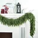 6ft Christmas Garland Realistic Soft and Thickness Green Faux Cedar Pine Garland Artificial Cedar Cypress Garland for Home Fireplace Wall Indoor Outdoor Holiday Party Home Decoration