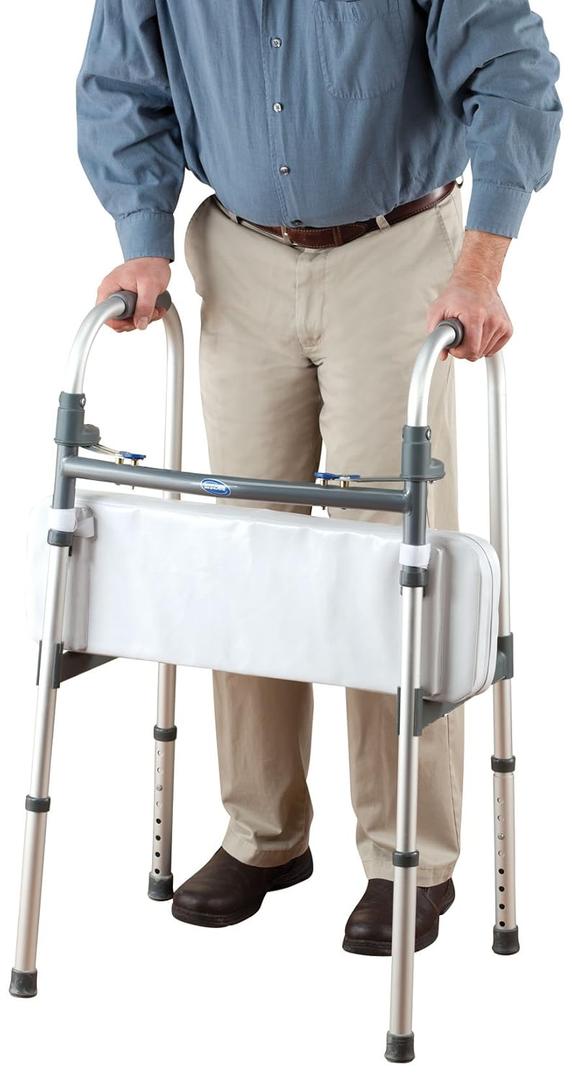 Walker Rest Seat- Attachable Seat for Folding Walker Supports up to 250 lbs. 25" L x 8" W x 2 1/2" H