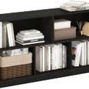 Furinno DALY Book Shelf, 5-Cube Bookshelf, Horizontal Cube Storage Organizer Bookcase, 10.9 x 47.2 x 23.6, for Living Room, Bedroom, Home Office, Espresso, Standard, 5-cube