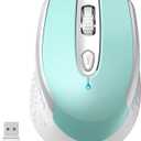 RaceGT USB C Wireless Computer Mouse, 2.4G Silent Cordless Mice for Laptop, Type C Mouse with 6 Buttons and 3 Adjustable DPI for Laptop, Deskbtop, MacBook, PC (mint green)