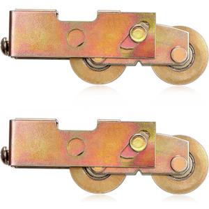 Moxweyeni 2 Pack Sliding Door Rollers Replacement - Tandem Roller Assembly Kit 1-1/4 Inch - Heavy Duty Adjustable Patio Door Wheels for Glass Doors & Screen Windows, 120kg Capacity