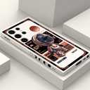 Gencyfu for Samsung Galaxy S24 Ultra Case, Astronaut Pattern Slim Liquid Silicone Anti Slip for Galaxy S24 Ultra Phone Case 6.8 inch, Space White