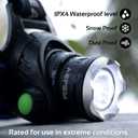 Rechargeable LED headlamp, 1000 lumens - Super Bright and Lightweight, Comfortable fit, 3 Modes, 90 Adjustable, Water Resistant headlamp for Camping, Running and Fishing