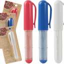 (3-pack) Fabric Chalk Markers -Erase Tailors Chalk for Quilting and Sewing - Compatible with Most Fabrics - With Dosing Wheel Technology, Red, Blue, White