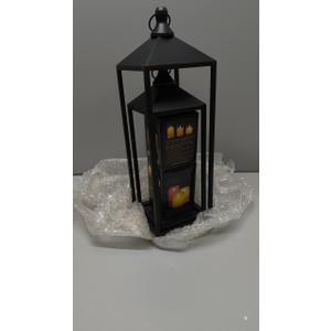 Modern Farmhouse Lanterns Decorative Indoor & Outdoor, 17" 13" Set of 2 Black Vintage Lantern with Flameless Candles, Metal Halloween Lantern Decor for Room, Porch, Mantle, Patio, Home Decor