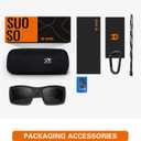 suoso Sports Polarized Sunglasses for Men: Women UV400 Protection Wrap Around Sun Glasses for Fishing Driving Cycling TR90, Black