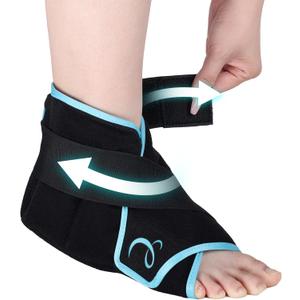 Comfytemp Ankle Ice Pack Wrap for Plantar Fasciitis Relief, FSA Eligible HSA, Foot Support Brace for Sprain, Achilles Tendonitis, Heel Spur, Swelling, Hot Cold Compress Sleeve, Get Well Gift - 1 Pack